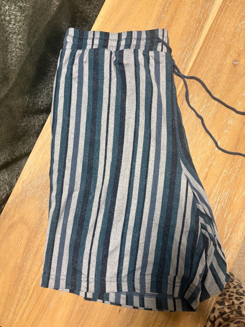 ANDE Striped Blue & White Drawstring Shorts